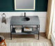 ANZZI Siena 48" Console Sink, Matte Black With Matte Grey Counter Top