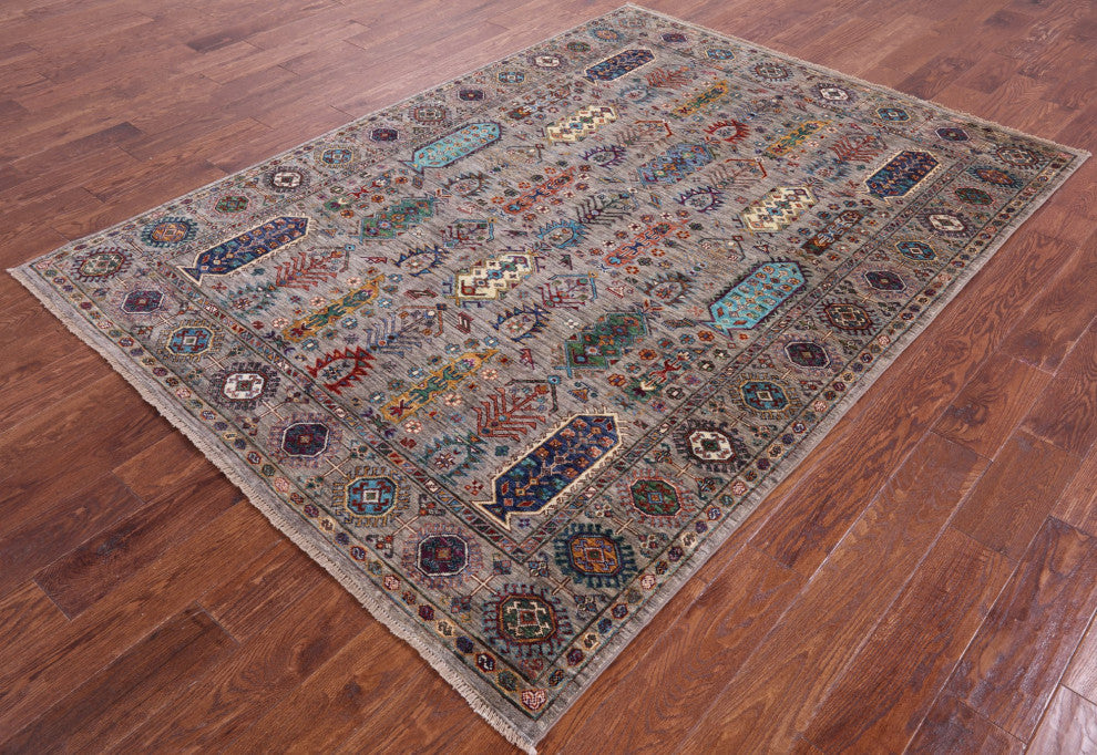 Handmade Fine Turkmen Ersari Wool Rug 5' 8" X 7' 9" - Q12397