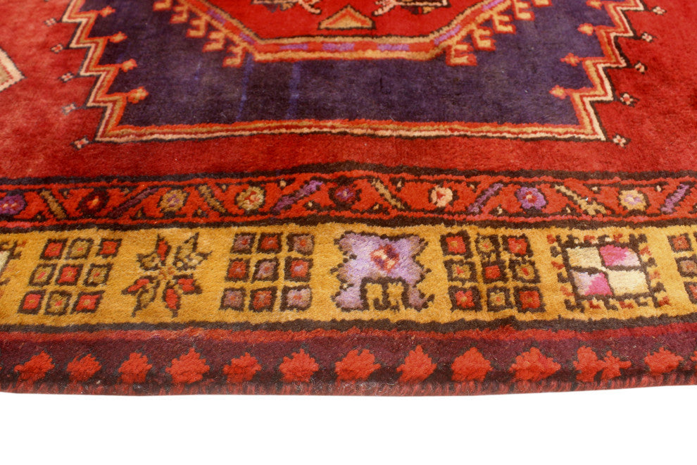 Fine Vintage Distressed Tansu Burgundy/Navy Runner, 3'10x9'10
