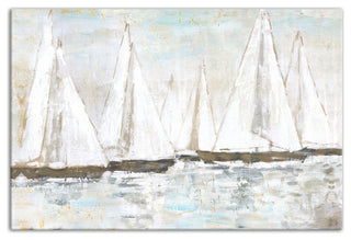 White Painted Sailboats 32x48 Canvas Wall Art
