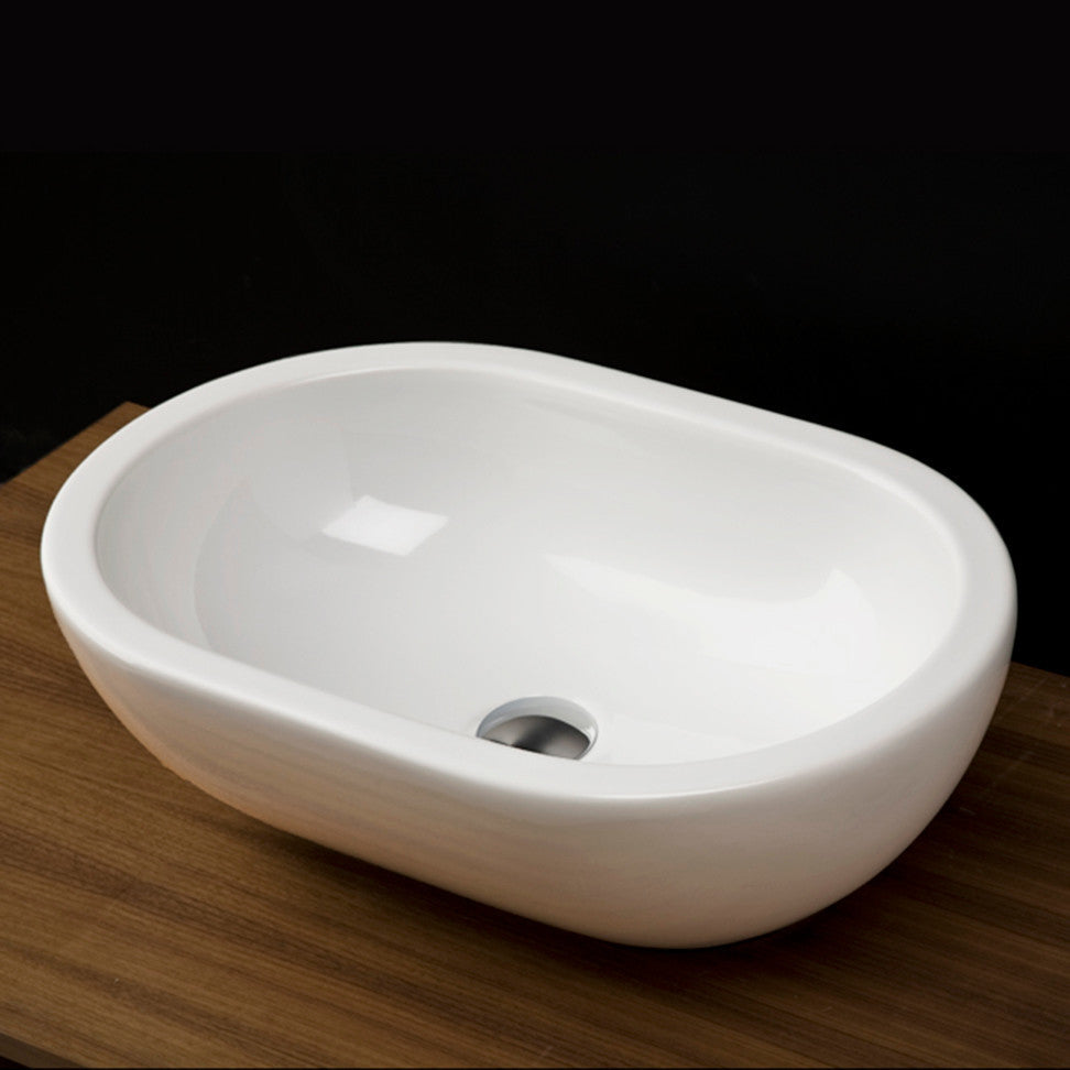 Lacava Open Space Collection Vessel Porcelain Lavatory, White