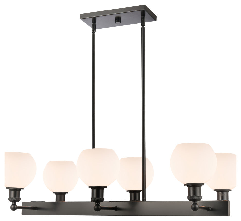 Innovations 341-6CR-BK-G121-6 Concord 6 Light 30" Chandelier, Matte Black