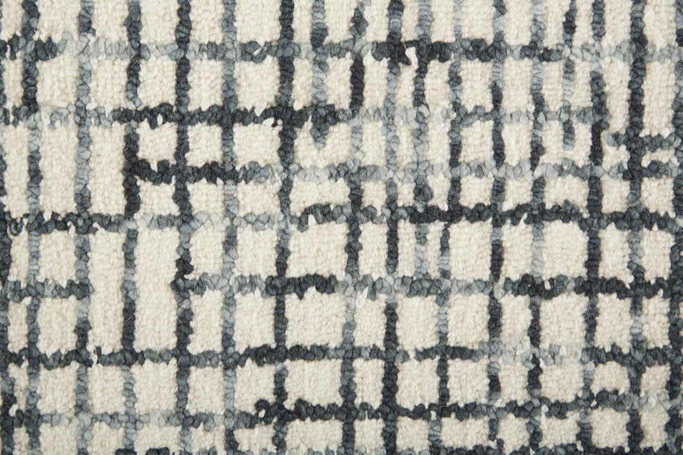 Weave & Wander Carrick Architectural Rug, Ivory/Charcoal, 8'x10'