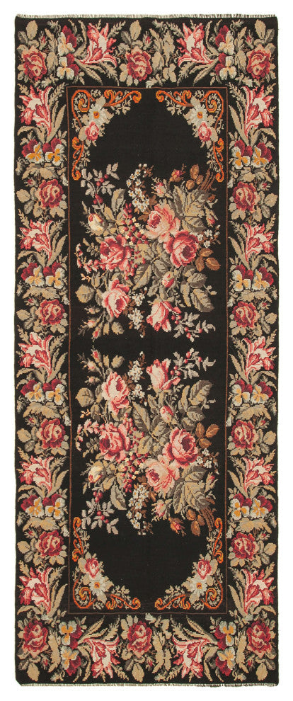 Rug N Carpet - Handmade Moldovan 5' 5'' x 13' 0'' Vintage Floral Kilim Rug