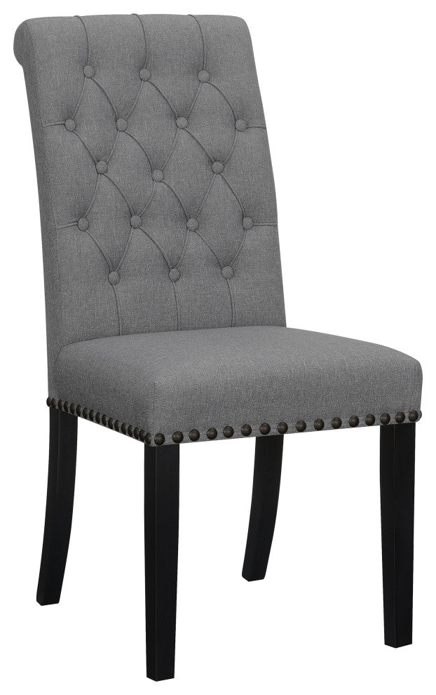 Alana Fabric Upholstered Dining Side Chair Grey, Set of 2