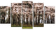 Cherry Blossoms in Pine Tree, Landscape Canvas Art Print, 60"x32", 5 Panels