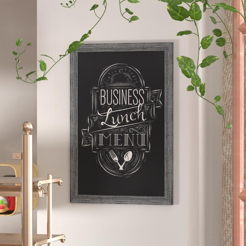 Canterbury Wall Mount Magnetic Chalkboard Sign Set, Grey, 24" X 36"