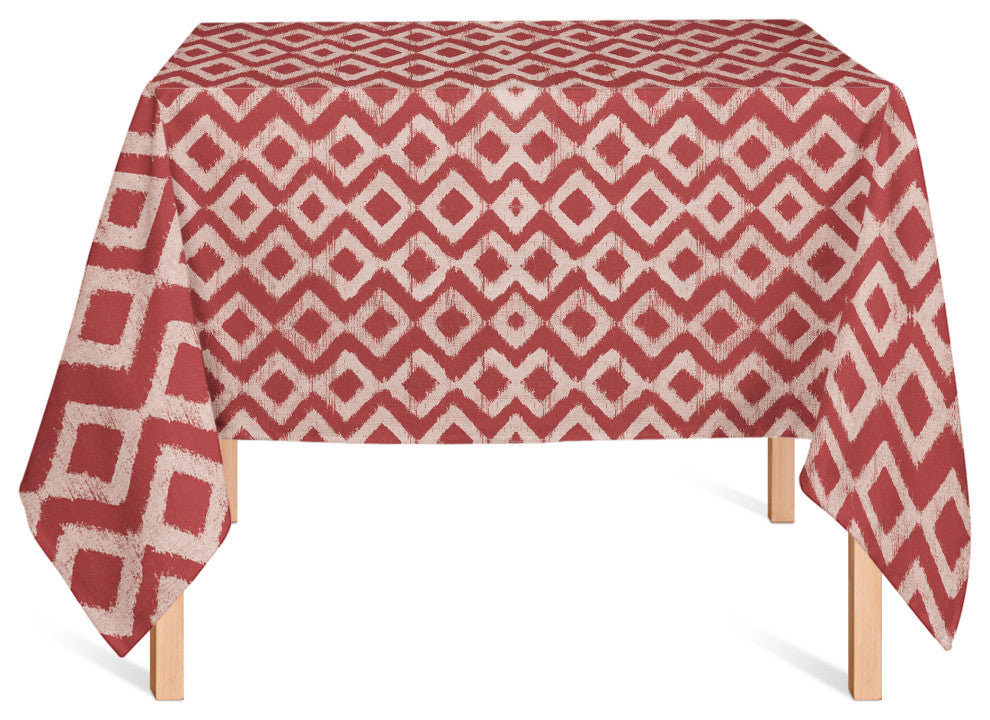 Distressed Diamonds Red 58x58 Tablecloth