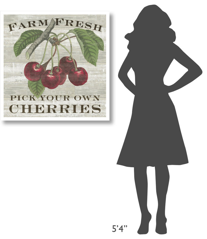 "Farm Fresh Cherries Square" Digital Paper Print by Sue Schlabach, 32"x32"