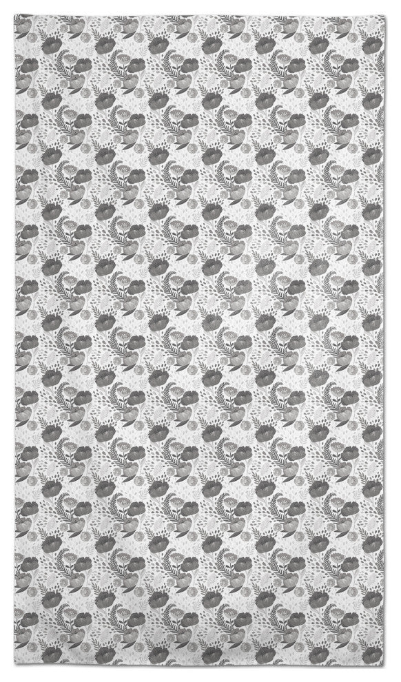 Simple Floral Gray 58 x 102 Outdoor Tablecloth