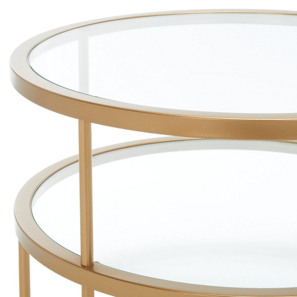 Safavieh Layta 3 Shelf Accent Table, Gold/Clear