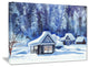 "Blue Winter Cottages" Canvas Print, 20"x12"