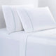 350TC Laurel Embroidered Border Sheet Set, 4 Piece, Light Blue, King