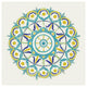 "Lakai Circle V Blue and Yellow" Digital Paper Print by Kathrine Lovell, 20"x20"
