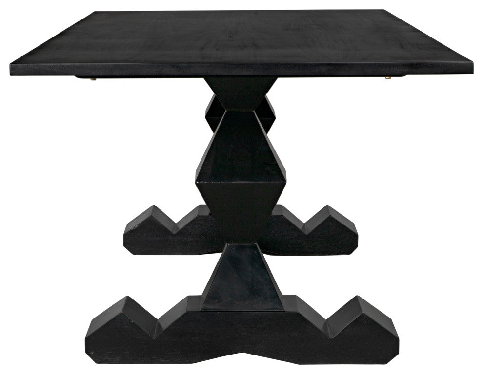 NOIR Furniture - Madeira Dining Table in Hand Rubbed Black - GTAB577HB