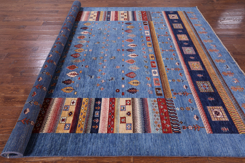 Handmade Tribal Persian Gabbeh Wool Rug 8' 0" X 9' 8" Q8021