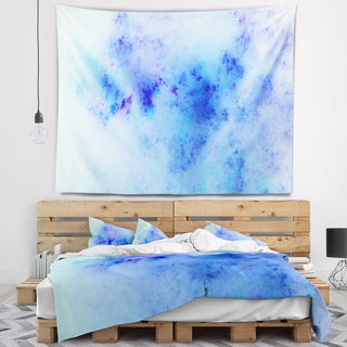 Light Blue Starry Fractal Sky Abstract Wall Tapestry, 39"x32"