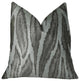 Agate River Gray Silver Ivory Handmade Luxury Pillow, 24"x24"