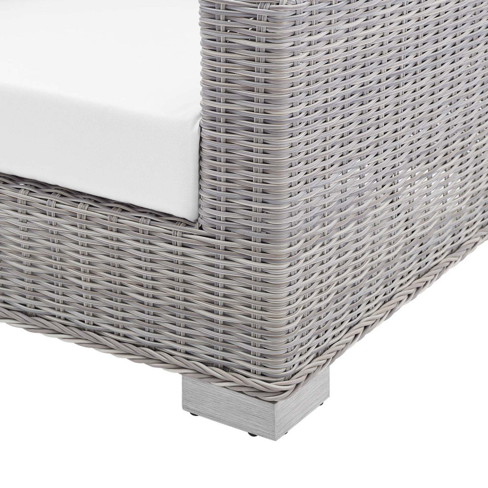 Lounge Sofa, Sunbrella, Rattan, Wicker, Gray White, Modern, Outdoor Patio