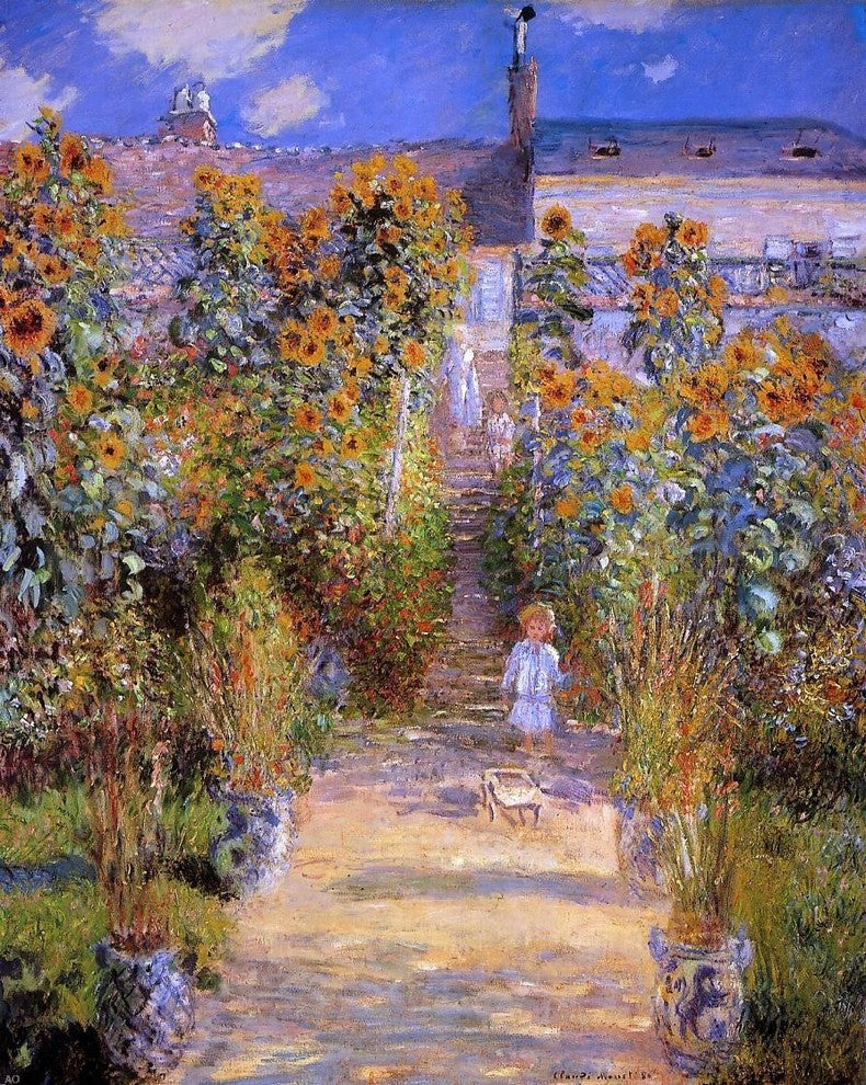 Claude Oscar Monet Monet-s Garden at Vetheuil, 20"x25" Wall Decal