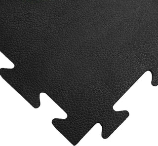 Rubber-Cal "Armor-Lock " Interlocking Rubber Tiles, Black, 12 Pack