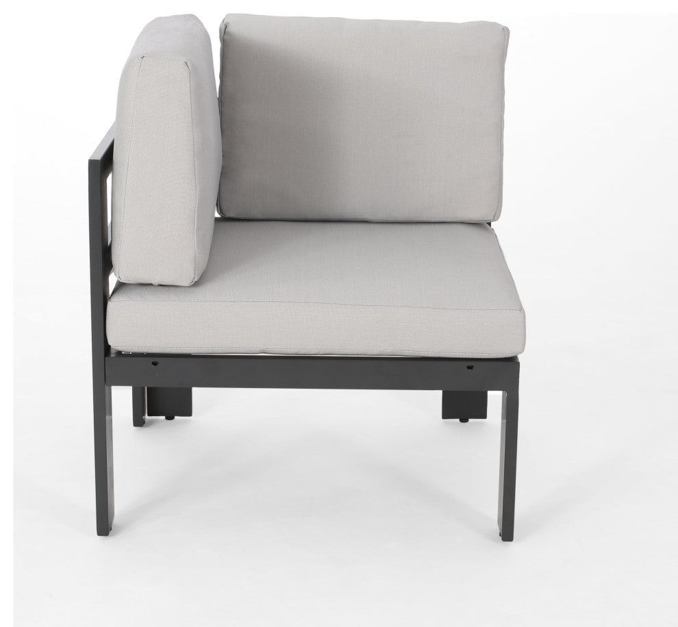 Queena Outdoor Aluminum Sofa Sectional With Coffee Table