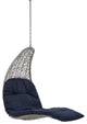 Outdoor Patio Hanging Chaise Lounge Outdoor Patio Swing Chair, Light Gray Navy