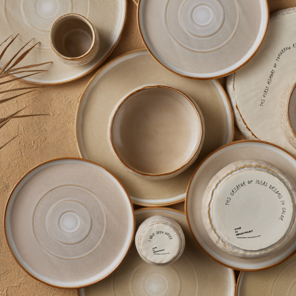 Stone by Mercer Project SHOSAI Stoneware 32 Piece Dinnerware Set, Sand