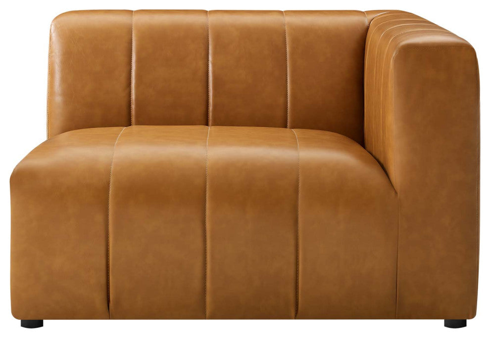 Bartlett Vegan Leather Vegan Leather 4-Piece Sectional Sofa Tan