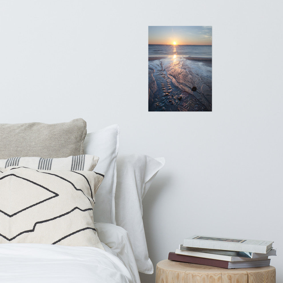 Low Tide Ravine Landscape Photo, Beach Unframed Wall Art Print, 12" X 16"