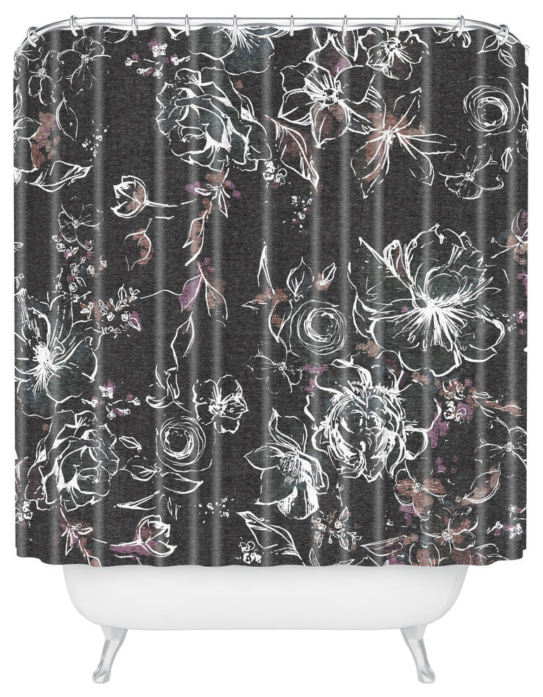 Pattern State Floral Charcoal Shower Curtain