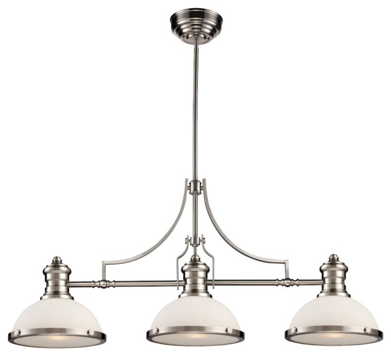 Chadwick 3-Light Island, Satin Nickel