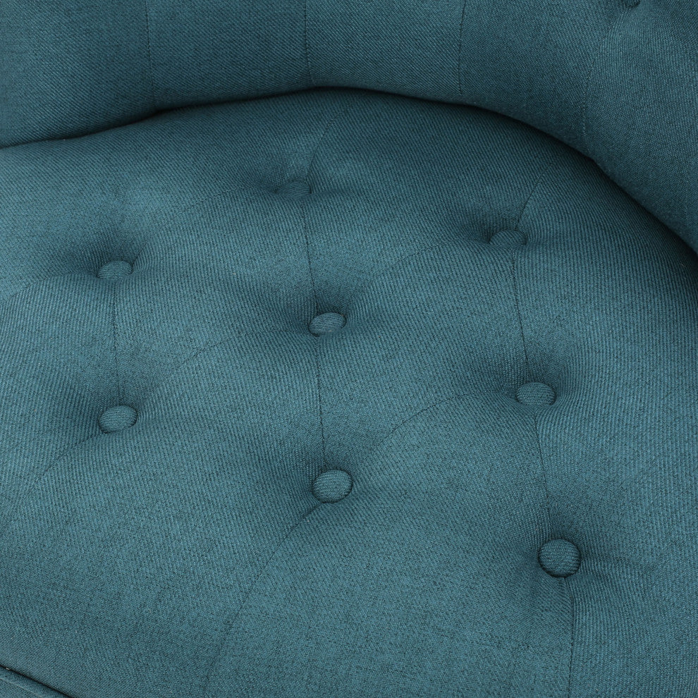 GDF Studio Donna Plush Modern Tufted Accent Chair, Dark Teal