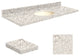 Quartz 61"x22" Vanity Top, Single Faucet Hole, Almond Delite, Biscuit Bowl