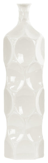 Ceramic Round Bottle Vase, White, Medium