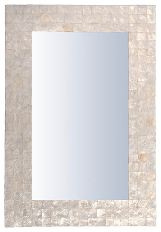 East at Main Campbell Off-White Natural Capiz Shell Wall Mirror, Rectangle