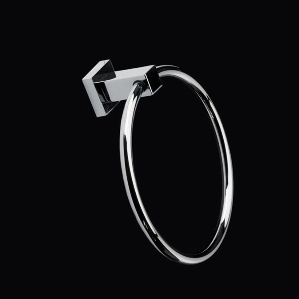 Lacava Kubista Collection Towel Ring, Polished Chrome