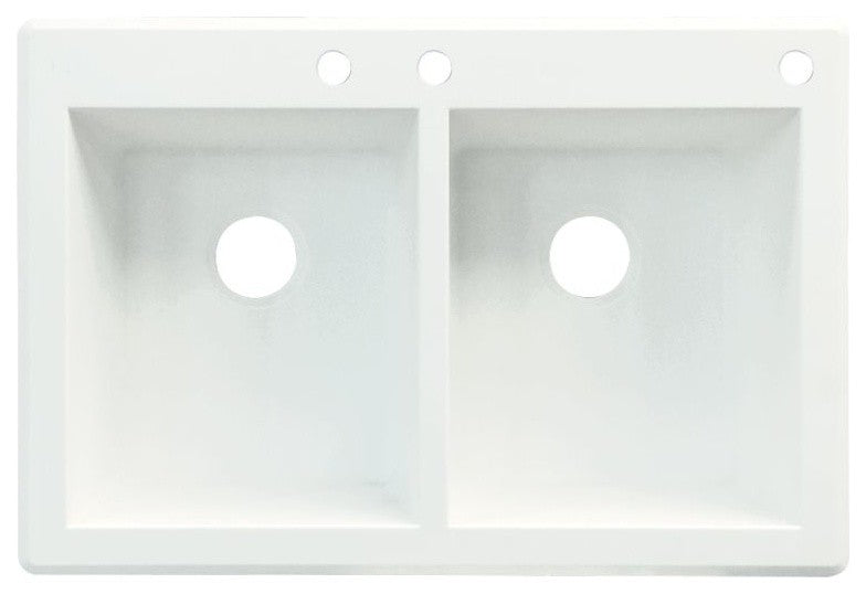 33.0625-in x 22.0625-in Drop-in Radius Granite Kitchen Sink