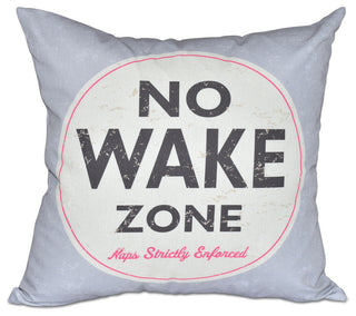 18"x18" Nap Zone, Word Print Pillow, Gray