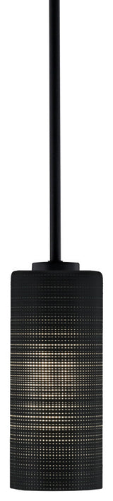 Atlas 1-Light Mini Pendant, Matte Black/Black Matrix