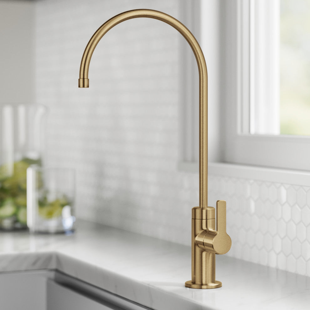 KRAUS Oletto 1-Handle Drinking Water Filter Faucet, Brushed Brass