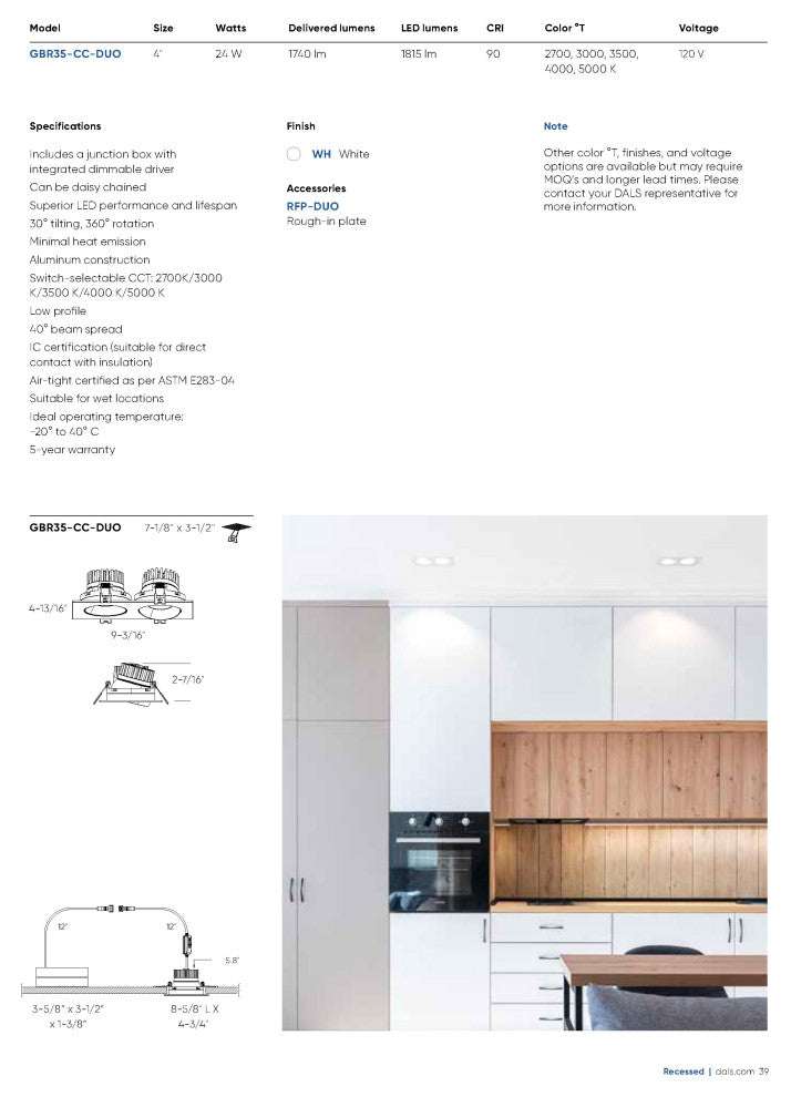 Revolve Duo 3.5" Regressed Gimbal Downlight