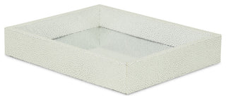 Labai Tray with Mirrored Interior, White Silver