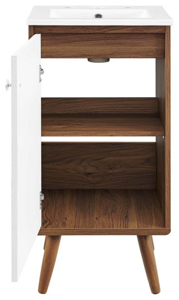 Transmit 18" Bathroom Vanity-Walnut White