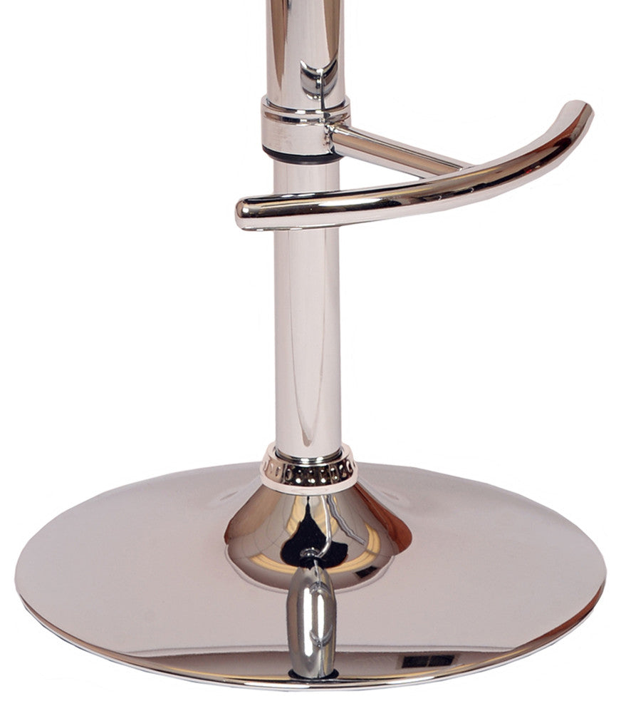 Pedro Swivel Barstool, Black PU/Walnut Veneer and Chrome Base