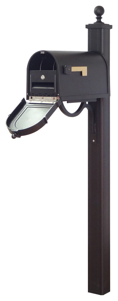 Berkshire Curbside Mailbox With Locking Insert and Springfield Mailbox Post