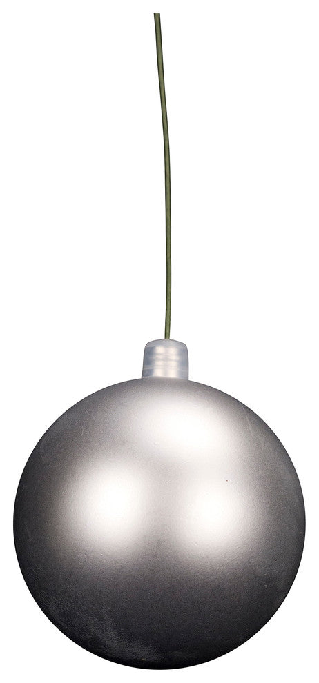 80Mm 3" Matte Silver Ball Ornament With Wire And Uv Coating
