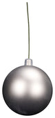 80Mm 3" Matte Silver Ball Ornament With Wire And Uv Coating
