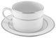 Double Line Can Cup and Saucer, Set of 6, Silver