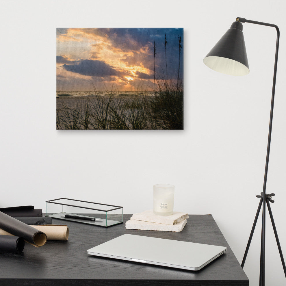 Coastal Wall Artwork: Anna Maria Island Beach Sunset 2 Canvas Print, 16" X 20"